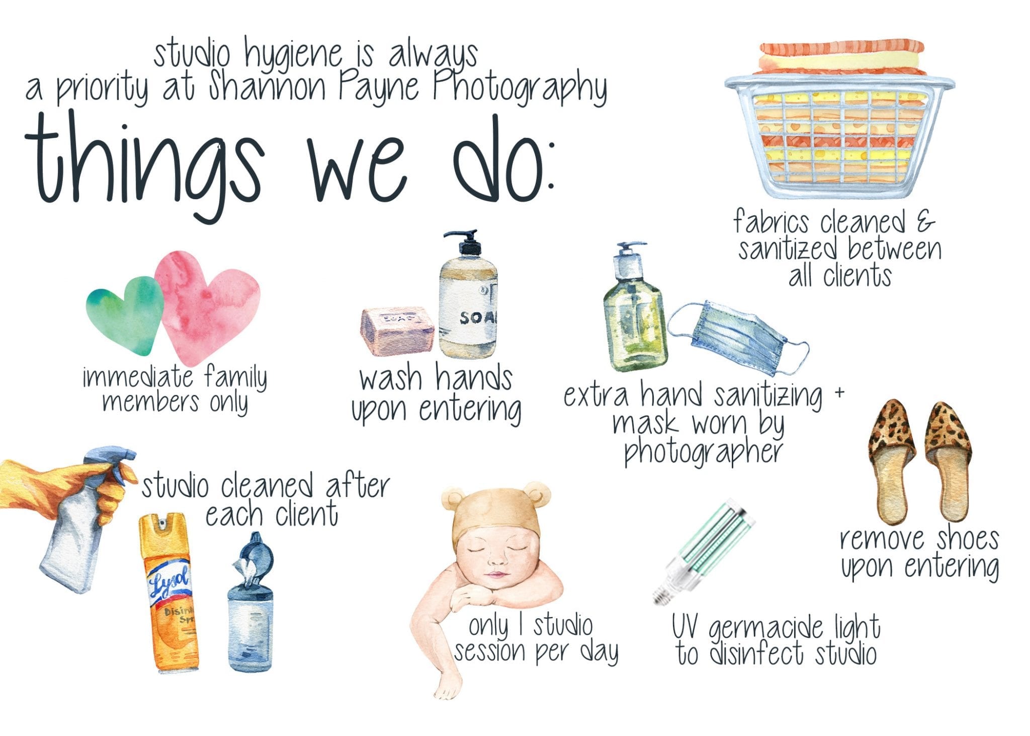 cleaning and safety procedures for portrait studio